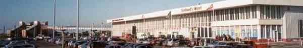 Prestwick Airport with Train Station left