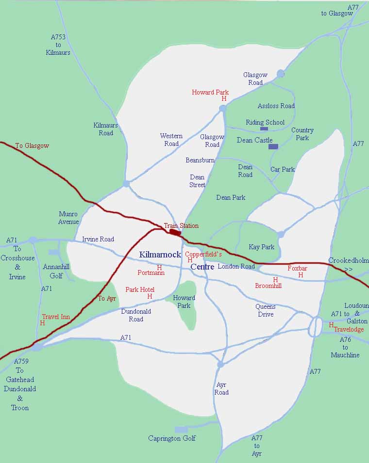 Detailed map of Kilmarnock