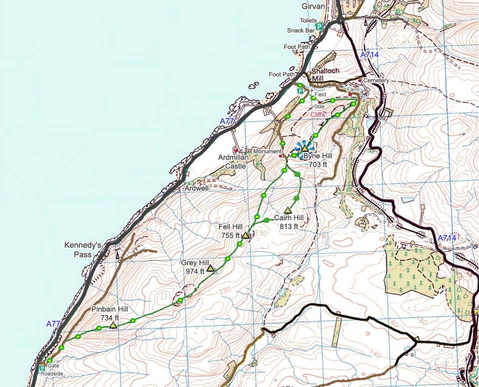 Girvan Hills Map image